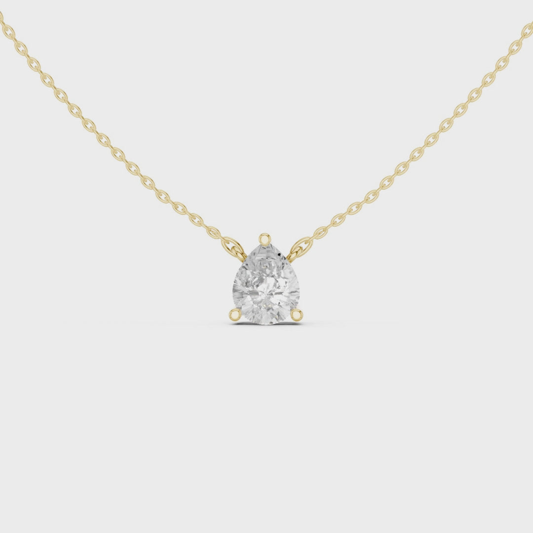 Pear Cut Diamond Solitaire Pendant - P1134PE