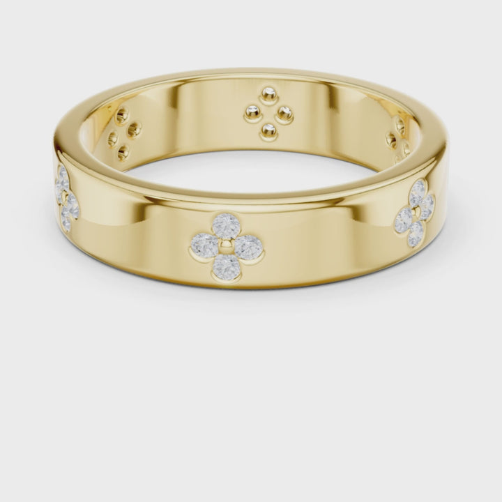 Clover Motif 0.24 ctw Diamond Band - B1166