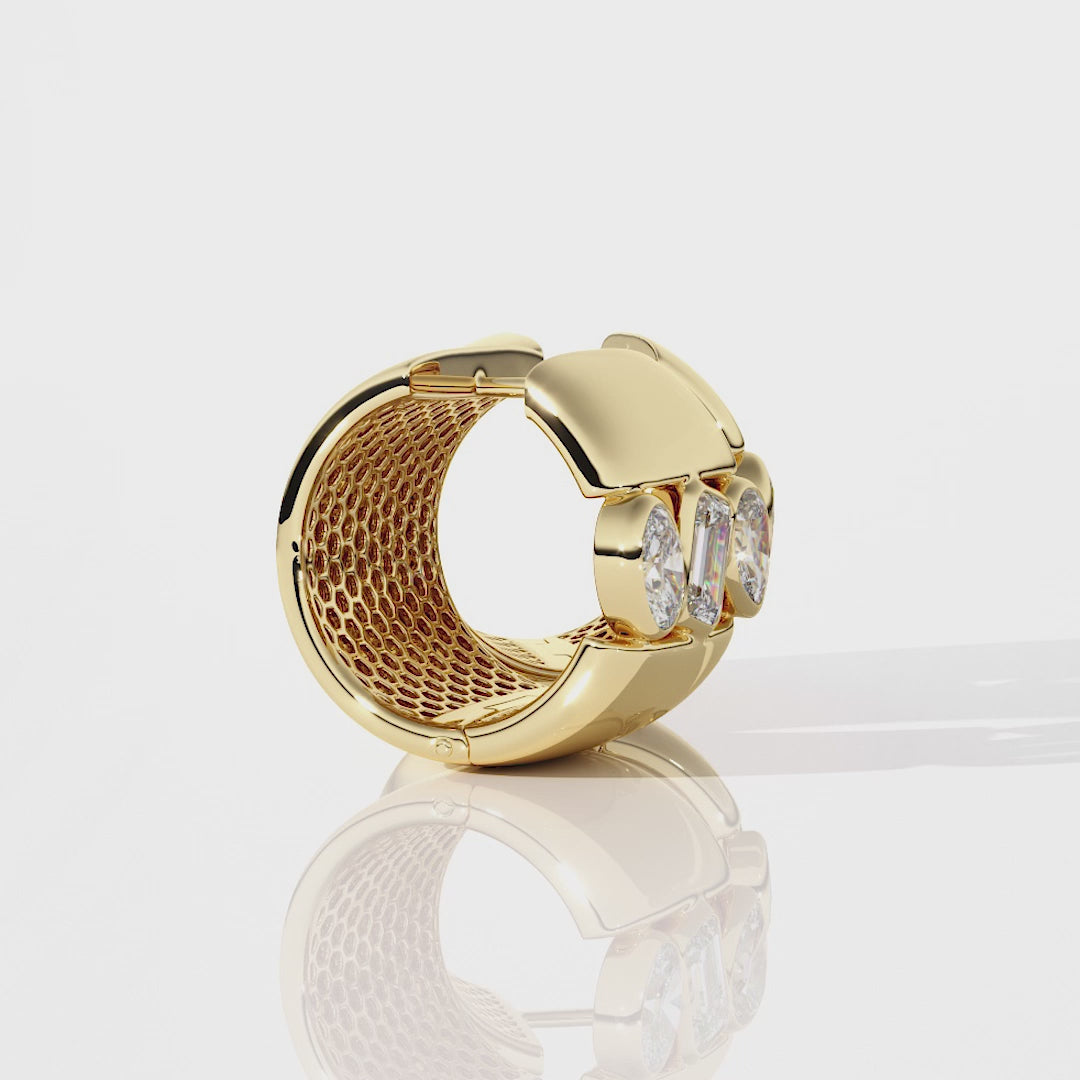 The Trinity Diamond Gold Earrings - SC1004