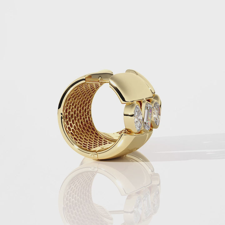 The Trinity Diamond Gold Earrings - SC1004