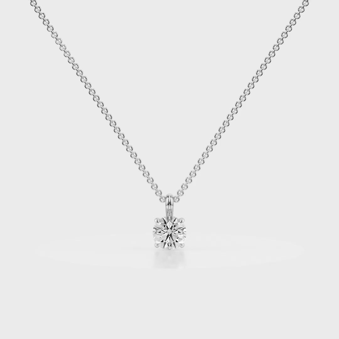 Eternal Shine Single Ball Diamond Pendant 18K White Gold