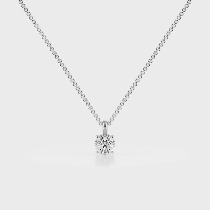 Eternal Shine Single Ball Diamond Pendant 18K White Gold