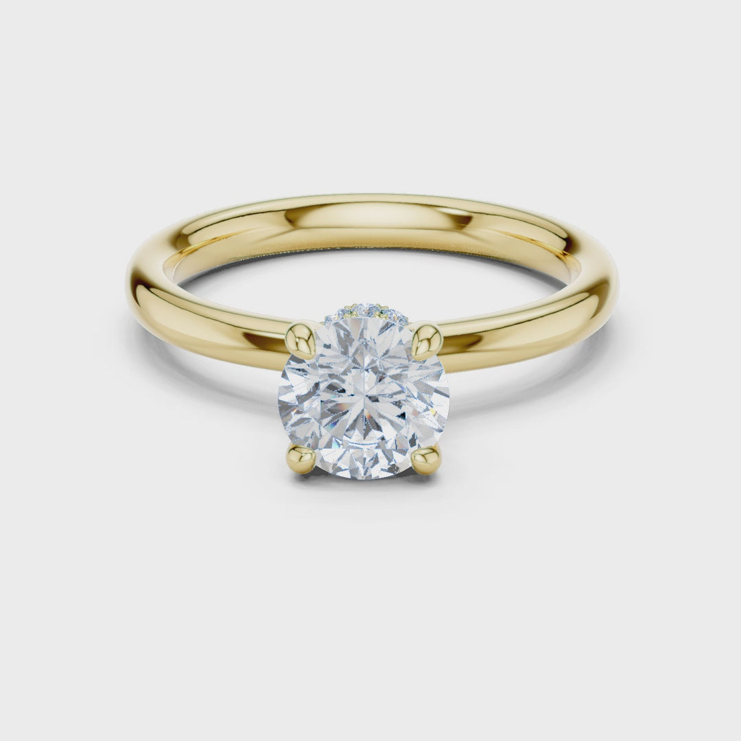 Aurelle Hidden Halo Round Diamond Engagement Ring - R1273