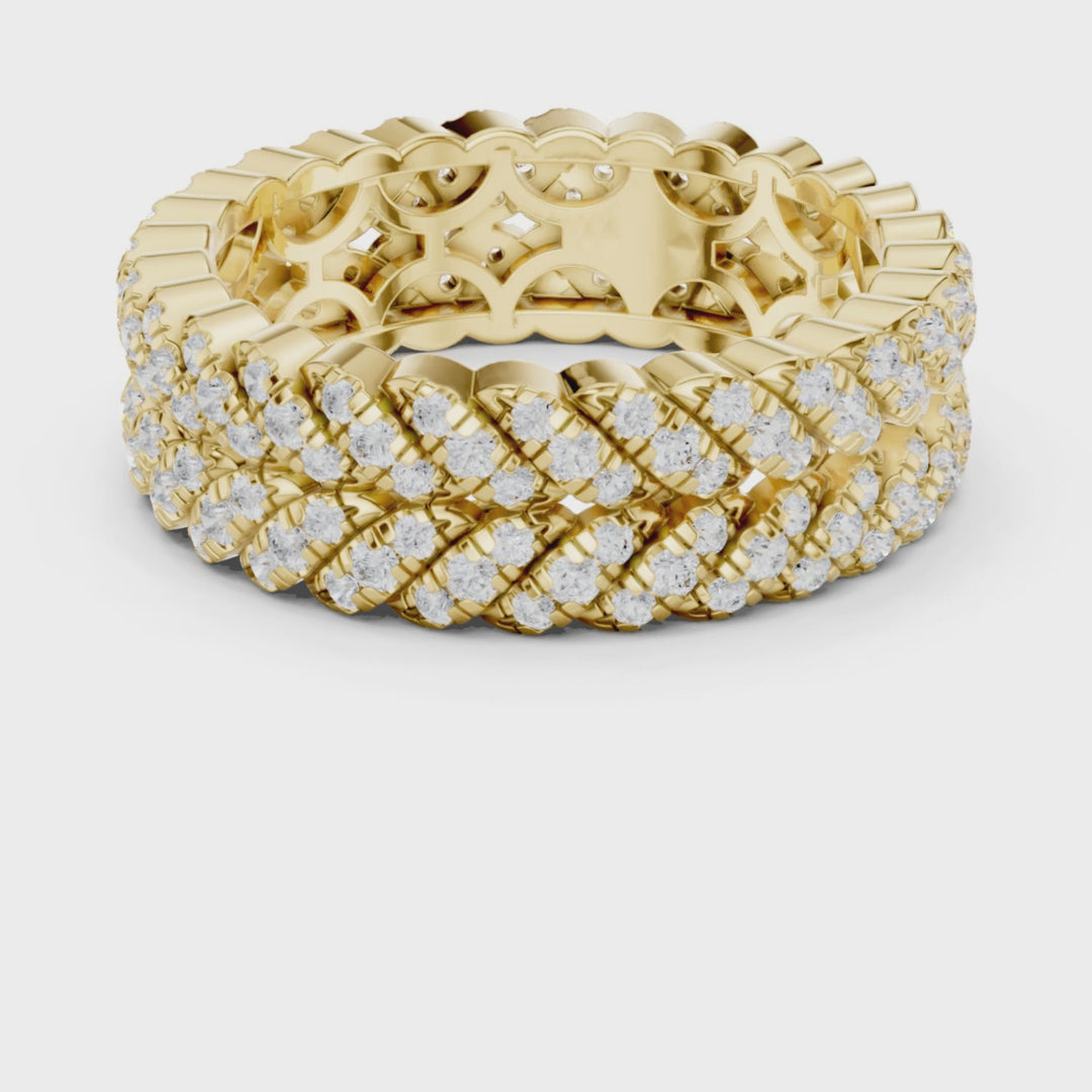 Double Row 1 ctw Diamond U-Pavé Band - B1158