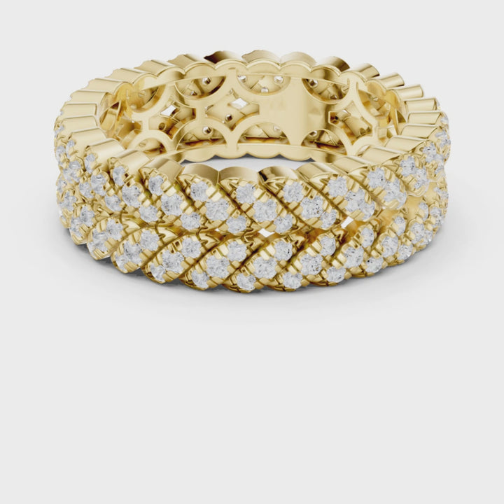 Double Row 1 ctw Diamond U-Pavé Band - B1158