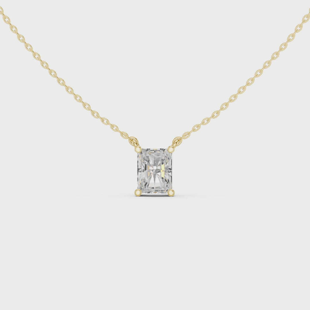 Radiant Cut Diamond Solitaire Pendant - P1134RA