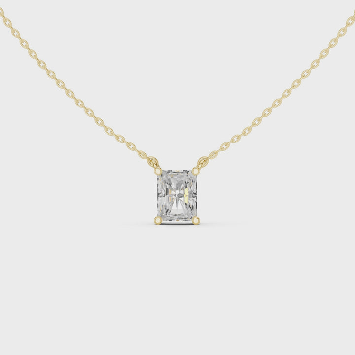 Radiant Cut Diamond Solitaire Pendant - P1134RA