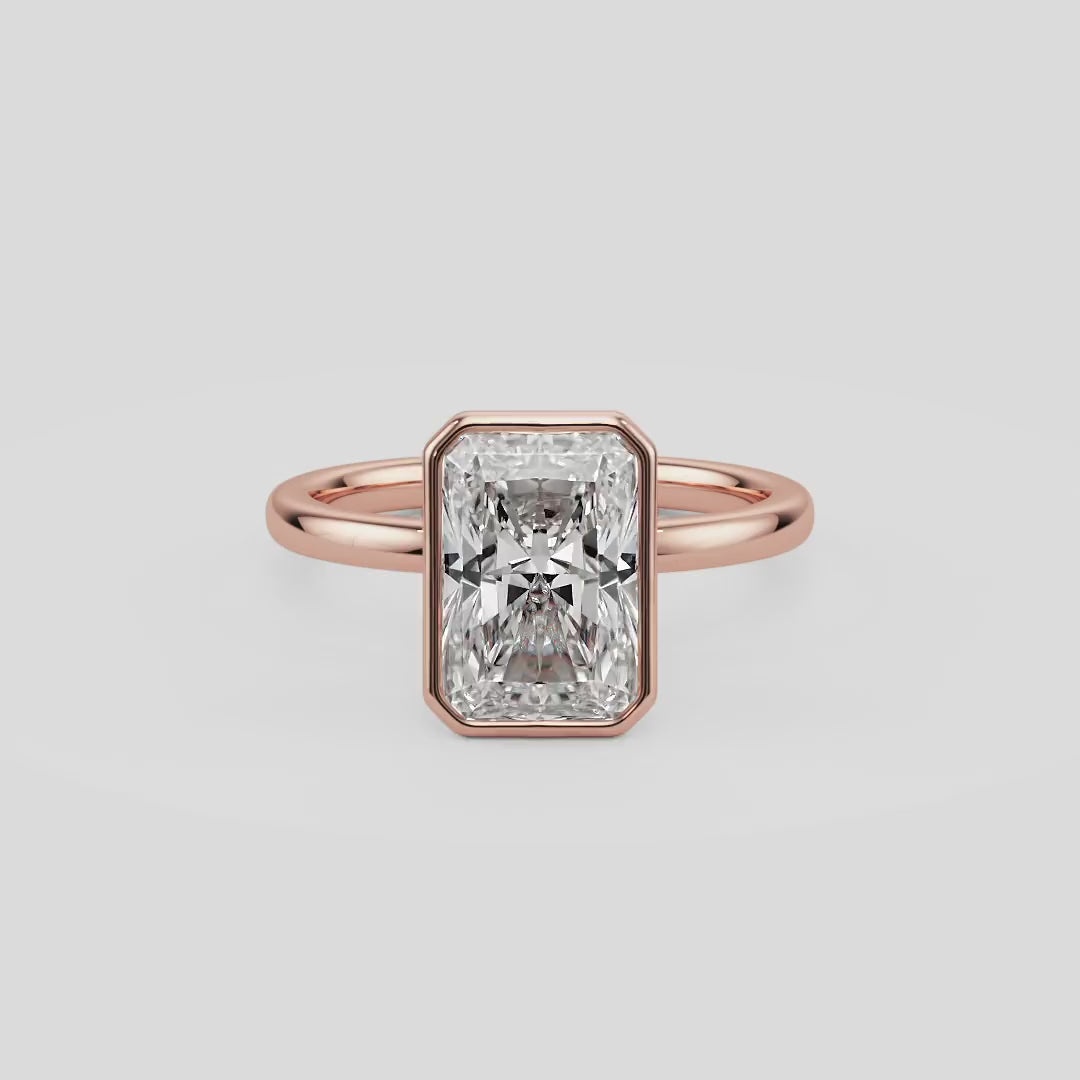 Golden Radiance Bezel Engagement Ring - R1016