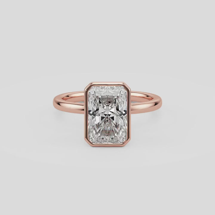 Golden Radiance Bezel Engagement Ring - R1016