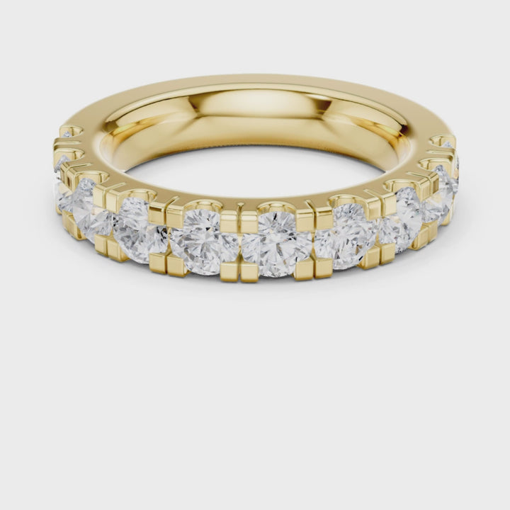 Round 1.9 ctw Half Eternity Diamond Men's Band - B1134
