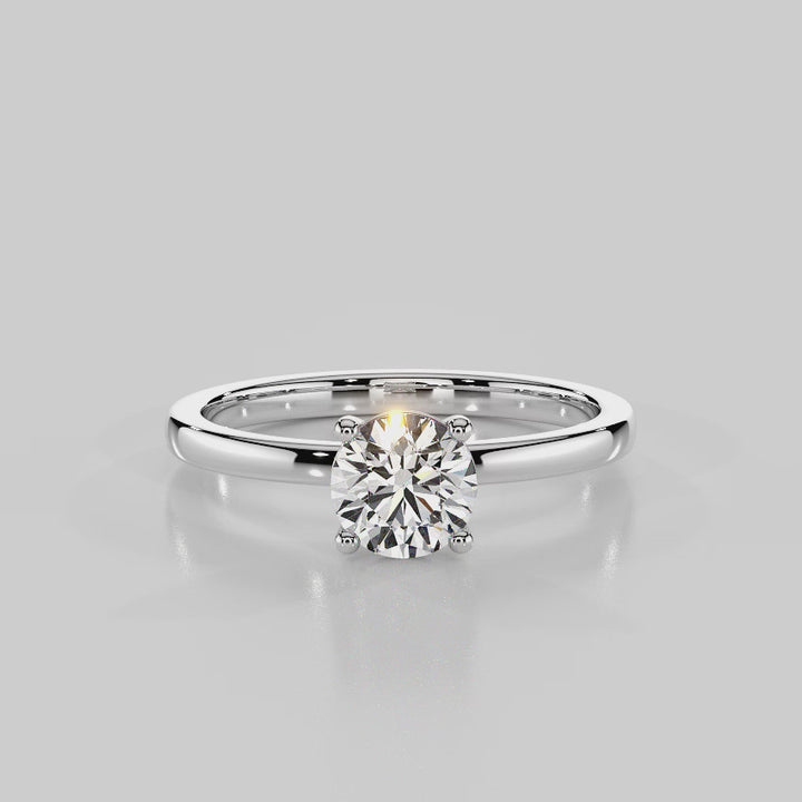 "Classic Infusion” Solitaire Engagement Ring With Round Cut Diamond — R1002