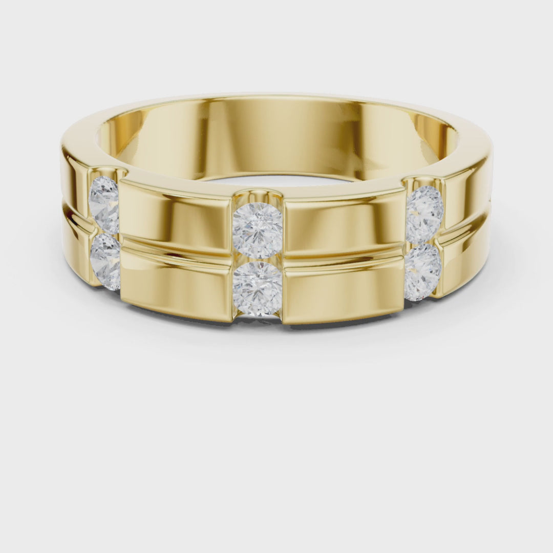 Round 0.39 ctw Diamond Modern Men's Band - B1131