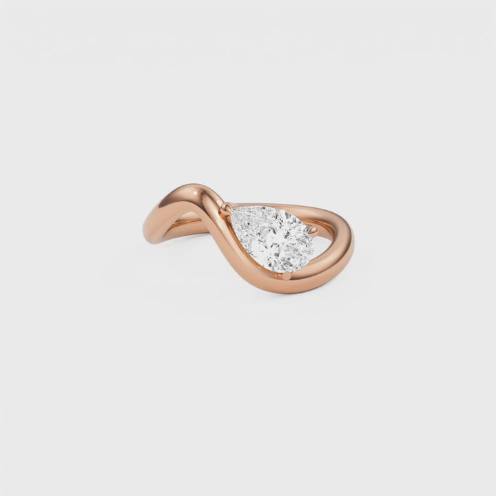 The Twist Pear Diamond Engagement Ring - R1032