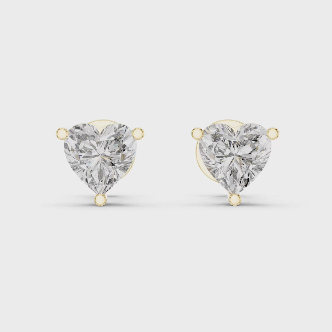 Heart Diamond Stud Earrings - E1150