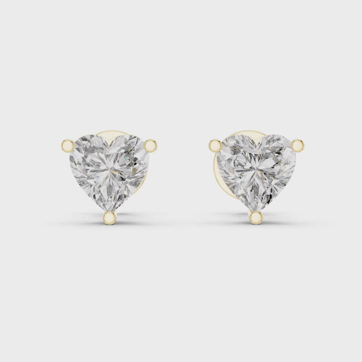 Heart Diamond Stud Earrings - E1150