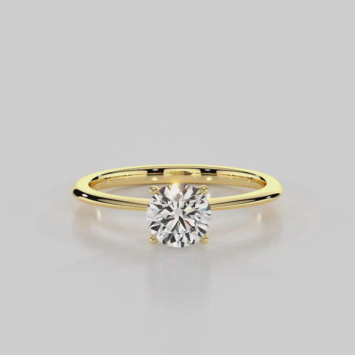 Classic Charm Solitaire Knife Edge Engagement Ring - R1006