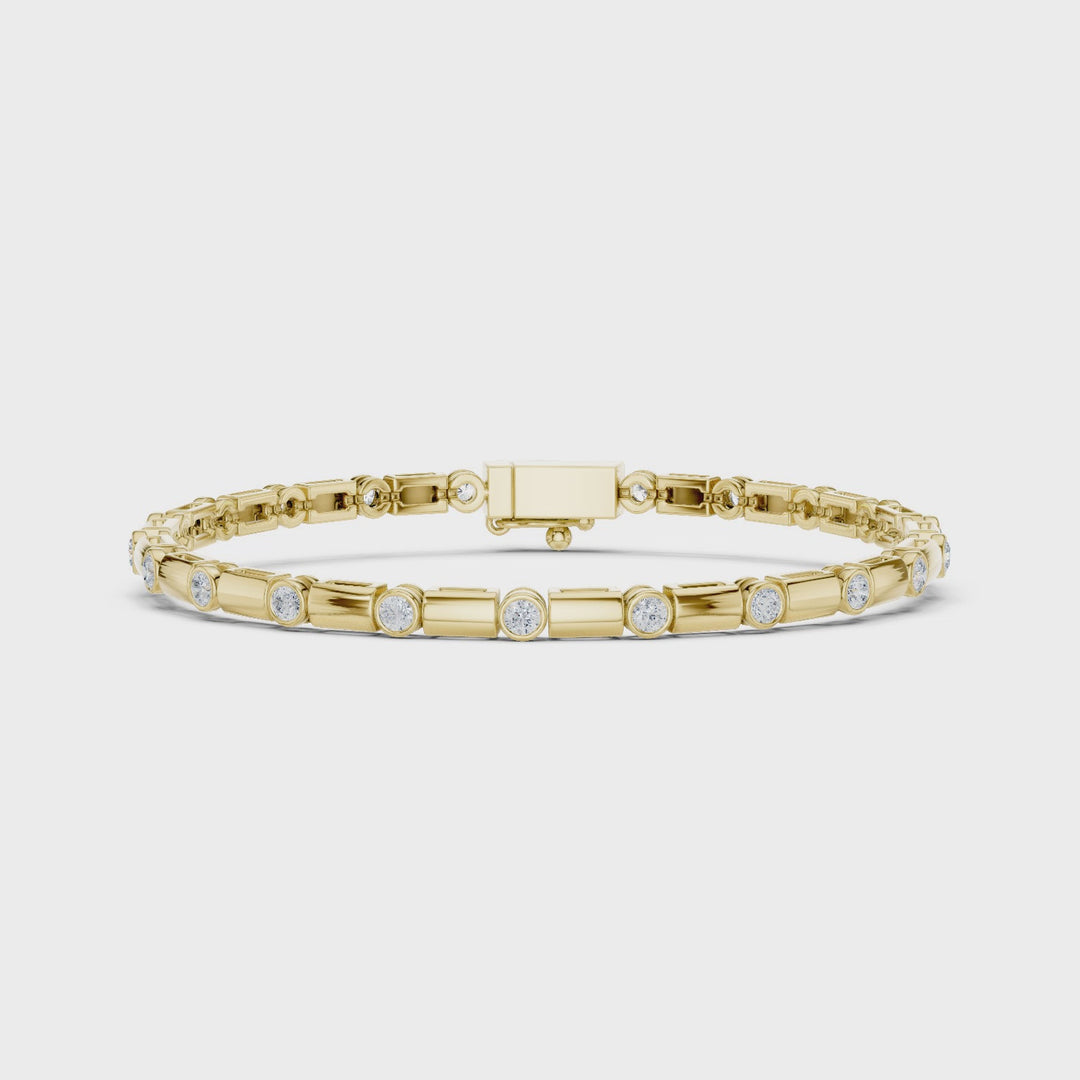 Bezel Bar Lab Diamond Tennis Bracelet - BC129
