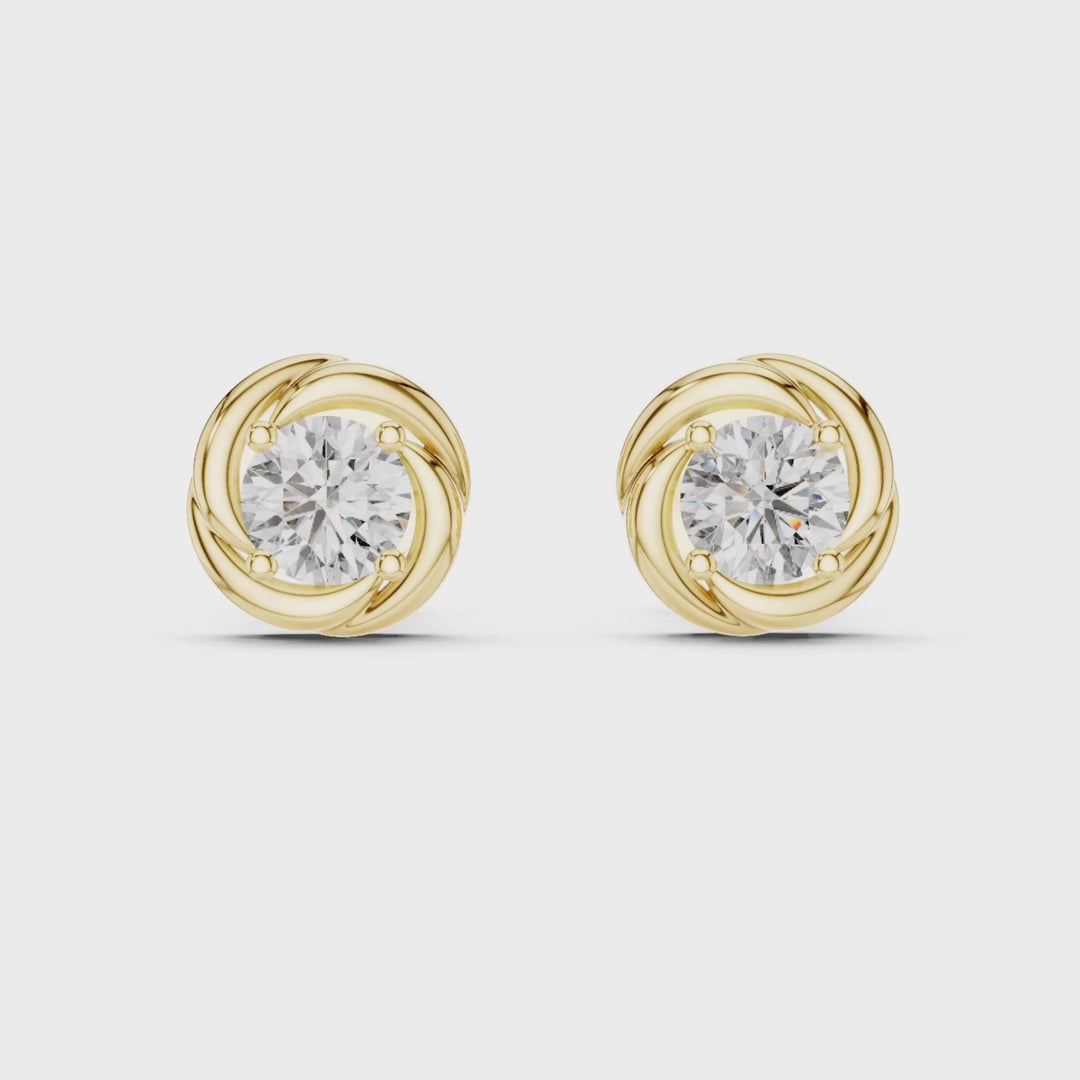 Round 0.48 ctw Diamond Knot Stud Earrings - E1144