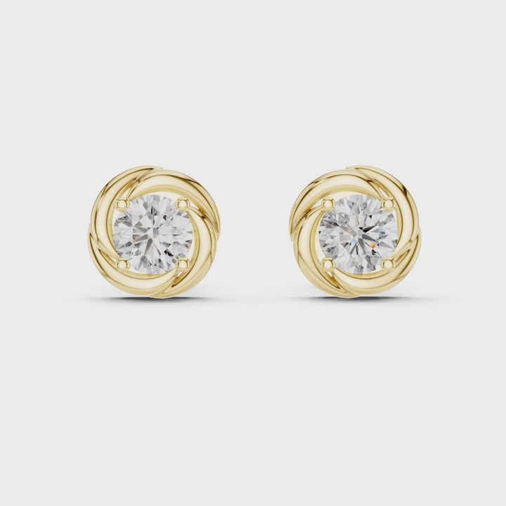 Round 0.48 ctw Diamond Knot Stud Earrings - E1144