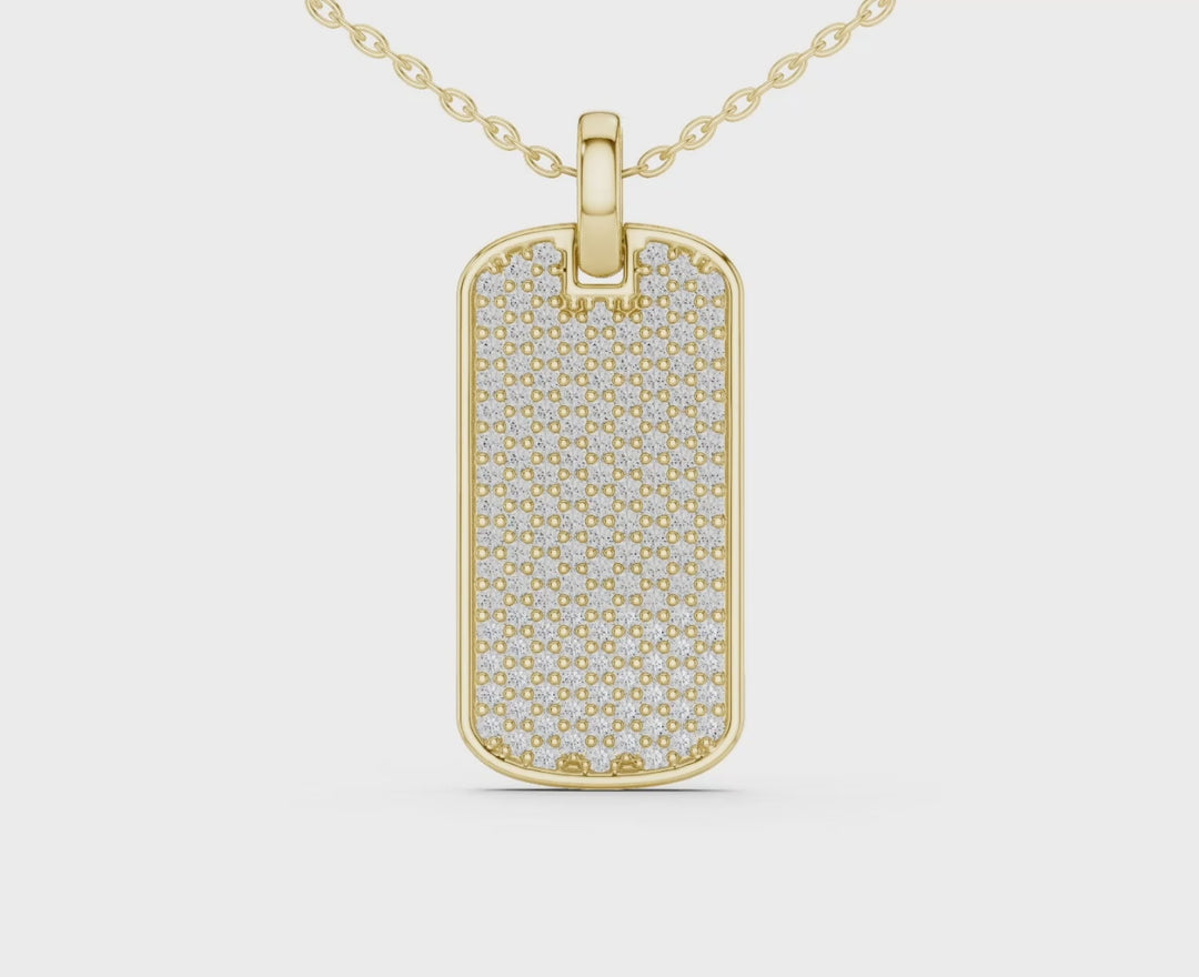 Pavé 1.38 ctw Diamond Tag Necklace - P1128