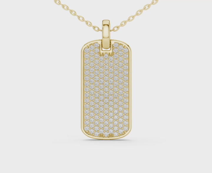 Pavé 1.38 ctw Diamond Tag Necklace - P1128