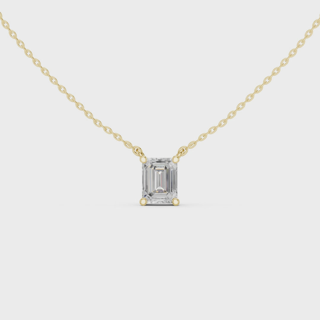 Emerald Cut Diamond Solitaire Pendant – P1134EM