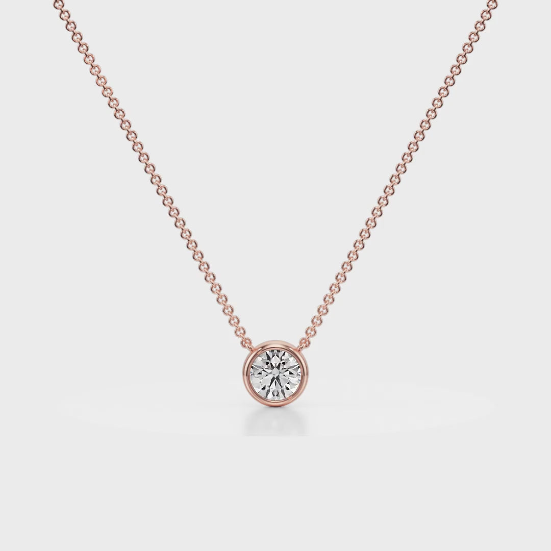 Sparkle Bezel Diamond Pendant 18K Rose Gold
