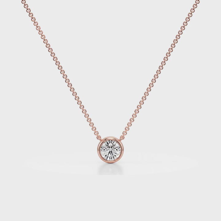 Sparkle Bezel Diamond Pendant 18K Rose Gold