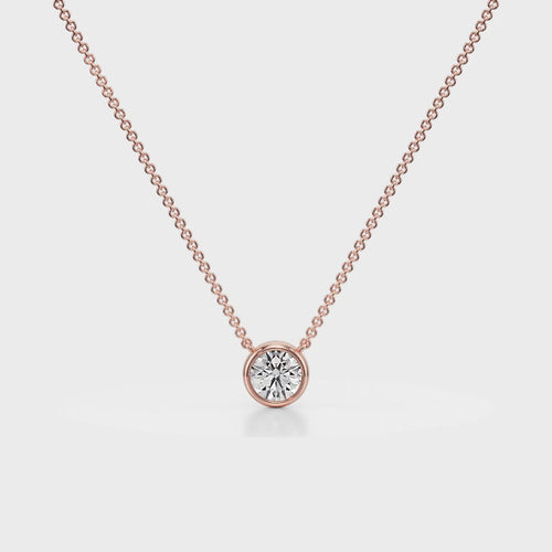 Sparkle Bezel Diamond Pendant 18K Rose Gold