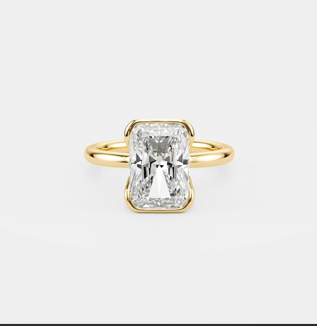 Eternal Radiance Half Bezel Engagement Ring - R1017