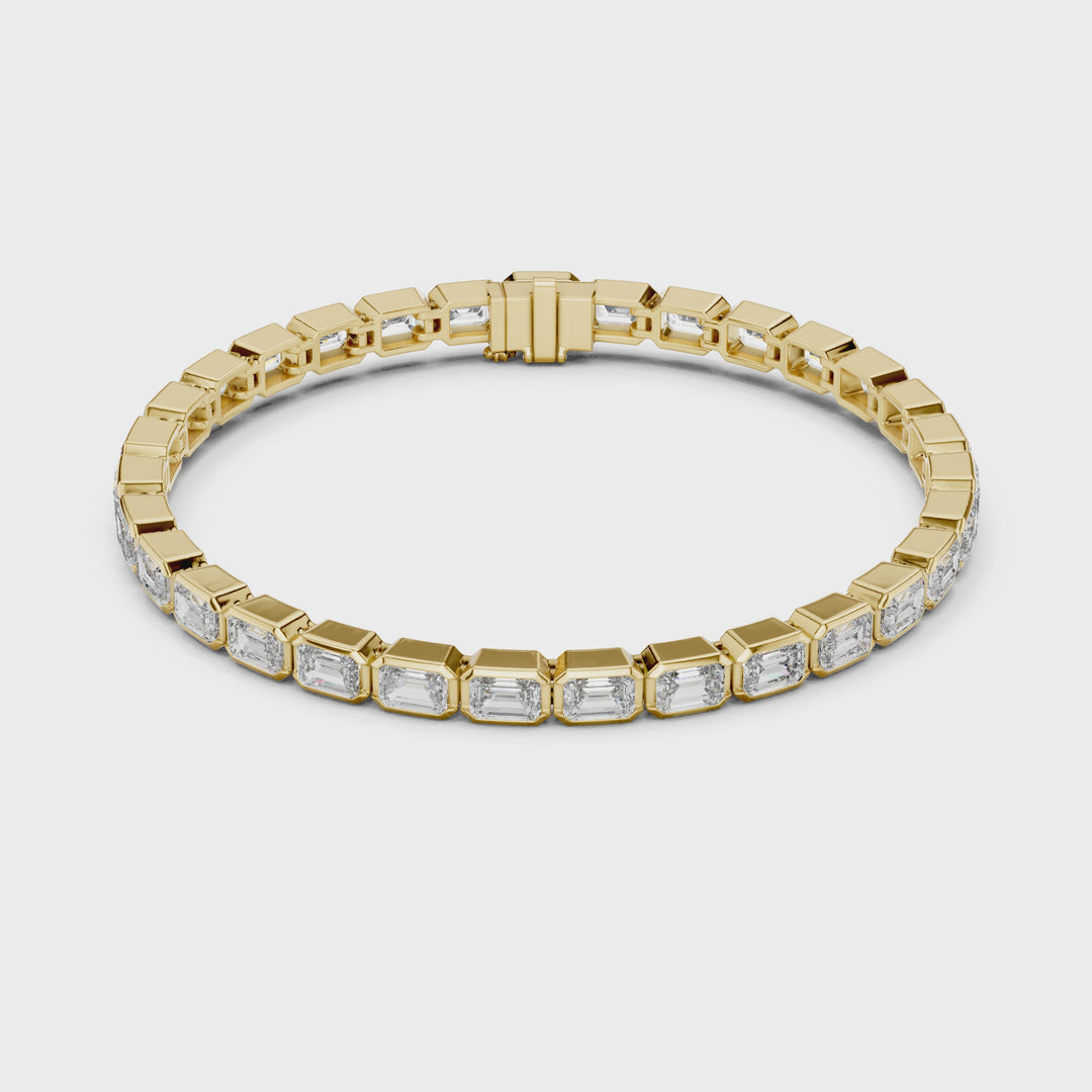 Emerald Bezel 9.3 ctw Lab Diamond Tennis Bracelet - BC125