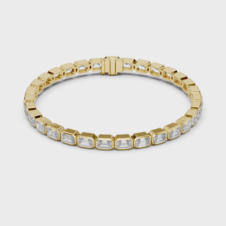 Emerald Bezel 9.3 ctw Lab Diamond Tennis Bracelet - BC125