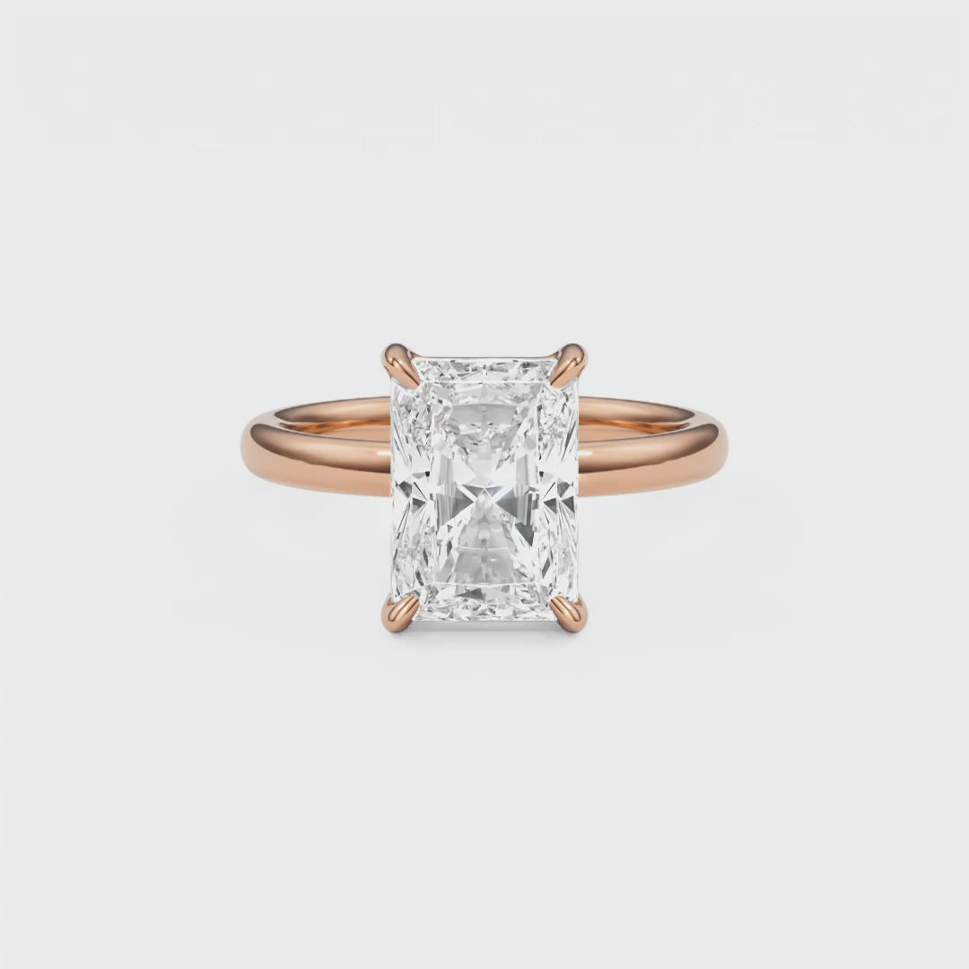 Radiant Cut Solitaire Gold Ring- R1036