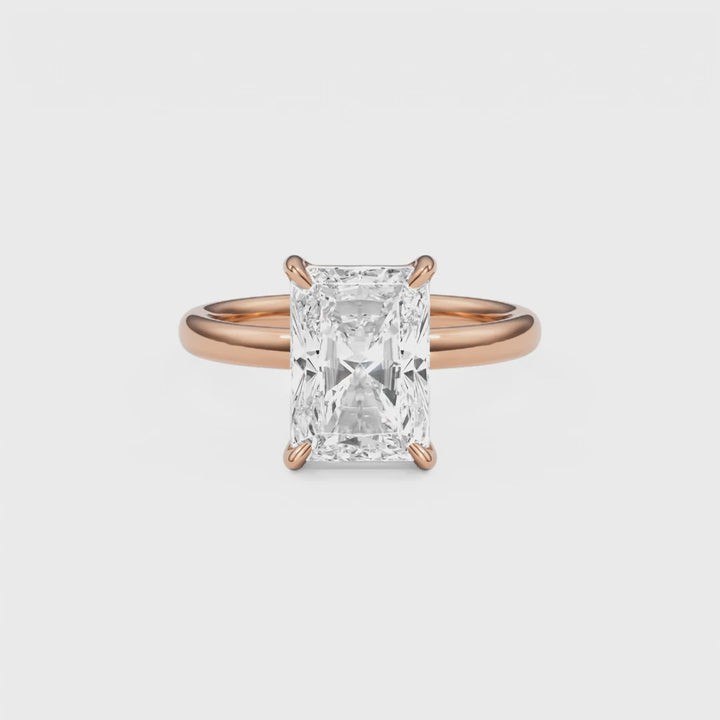 Radiant Cut Solitaire Gold Ring- R1036