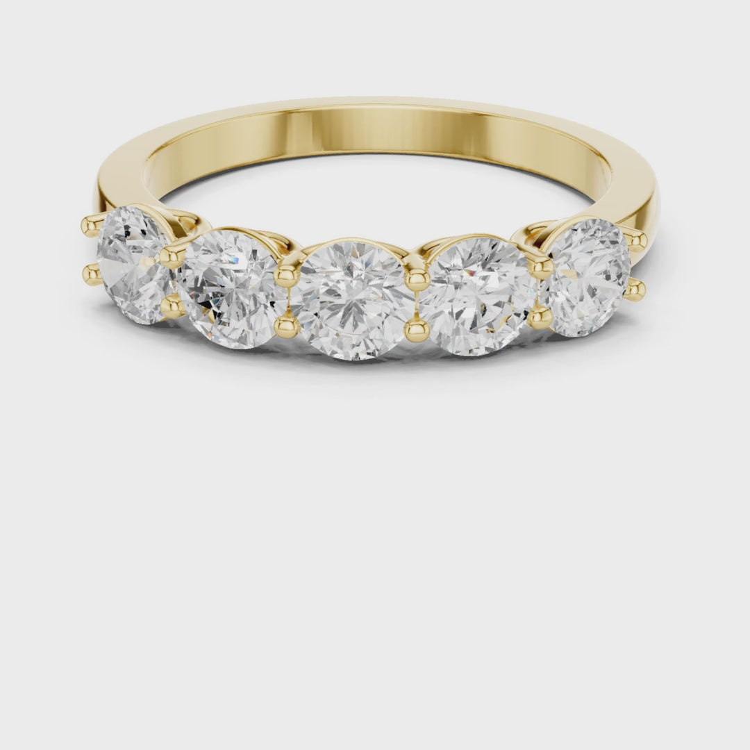 Five Stone Round 1.5 ctw Diamond Band - B1143