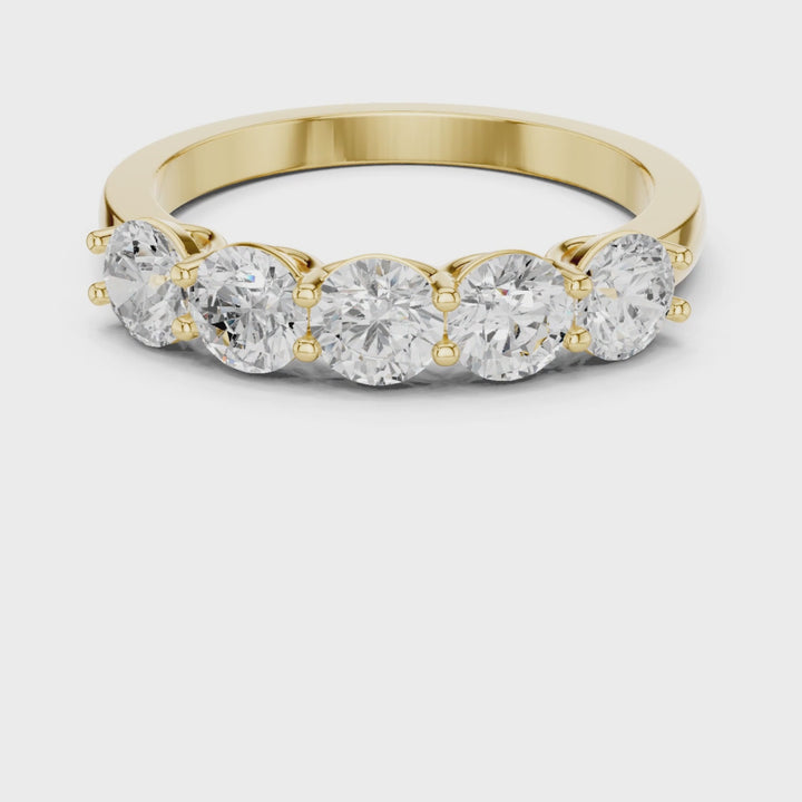 Five Stone Round 1.5 ctw Diamond Band - B1143
