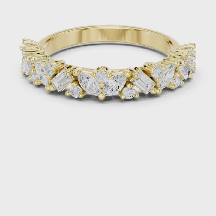 Marquise, Baguette & Round 0.70 ctw Diamond Band - B1153