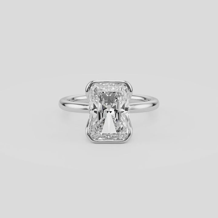 Eternal Radiance Half Bezel Engagement Ring - R1017