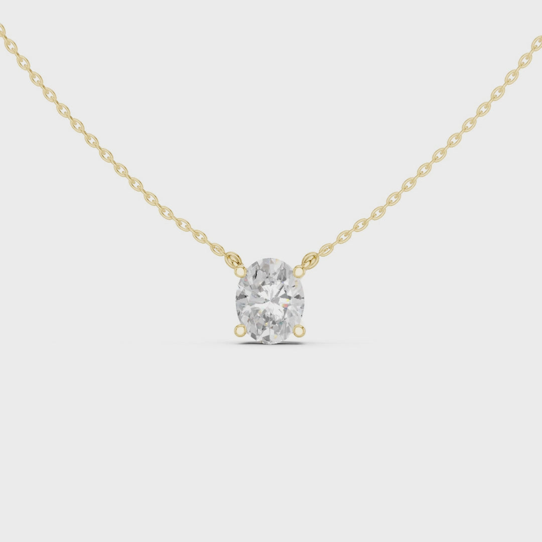 Oval Cut Diamond Solitaire Pendant - P1134OV