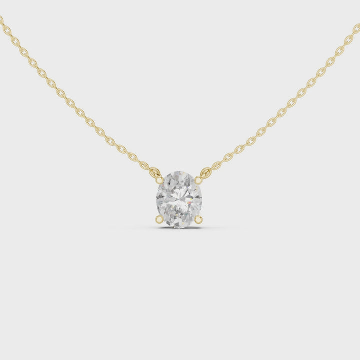Oval Cut Diamond Solitaire Pendant - P1134OV
