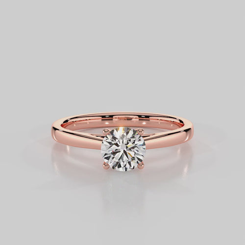 “Classic Royalty” Solitaire Engagement Ring Setting With Round Cut Diamond  — R1005 Rose Gold 