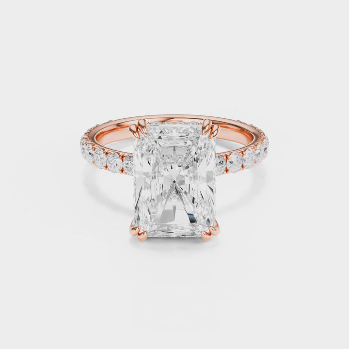 Lumière Radiant Cut Diamond Pavé Engagement Ring - R1272