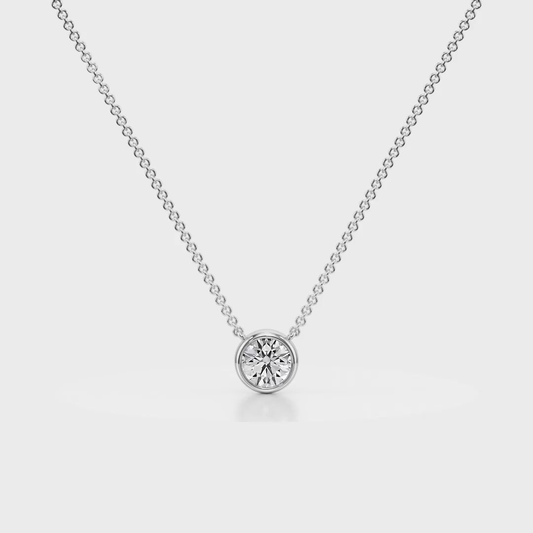 Sparkle Bezel Diamond Pendant 18K White Gold