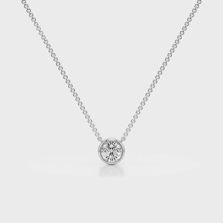 Sparkle Bezel Diamond Pendant 18K White Gold