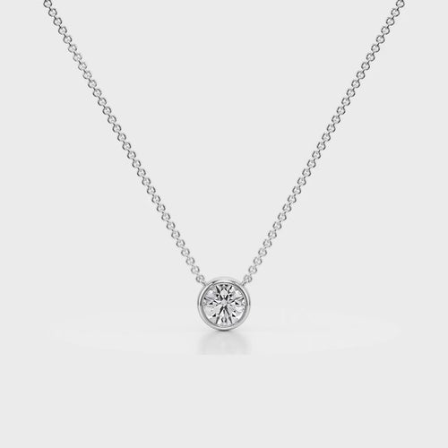 Sparkle Bezel Diamond Pendant 18K White Gold