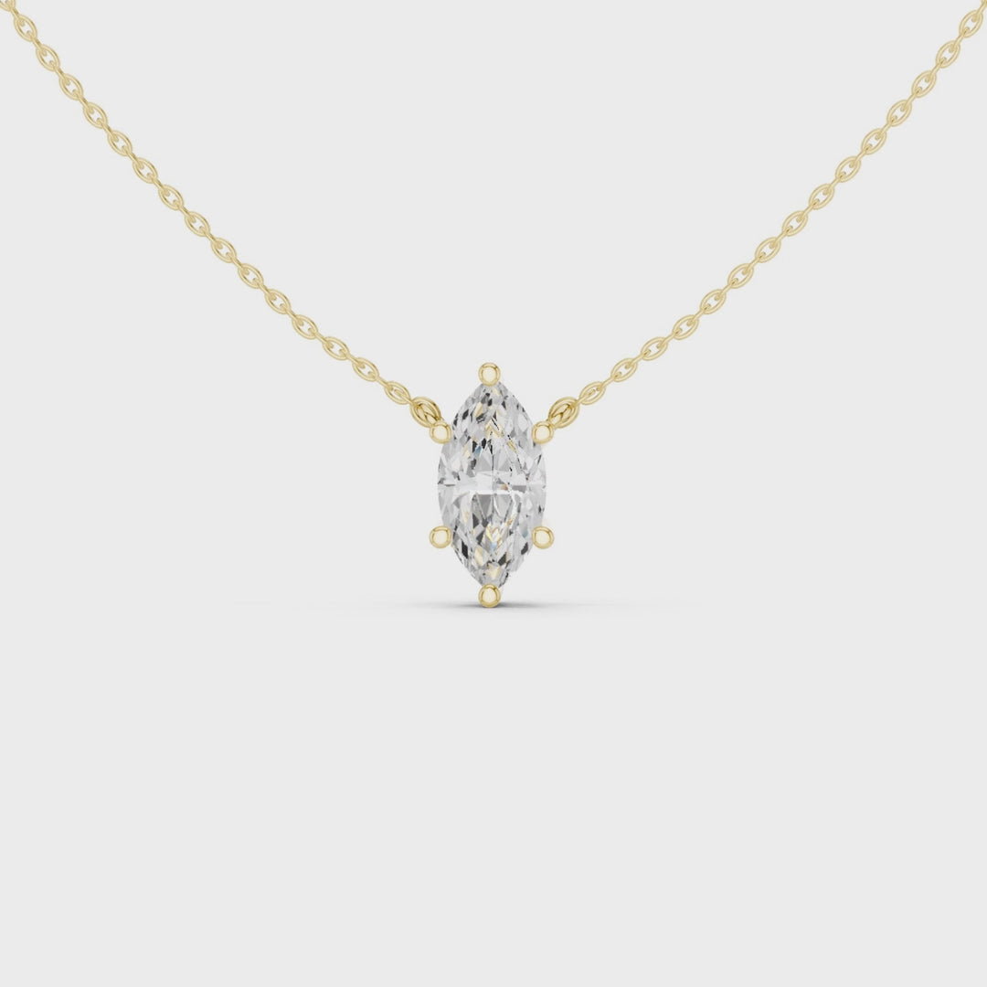Marquise Cut Diamond Solitaire Pendant - P1134MQ