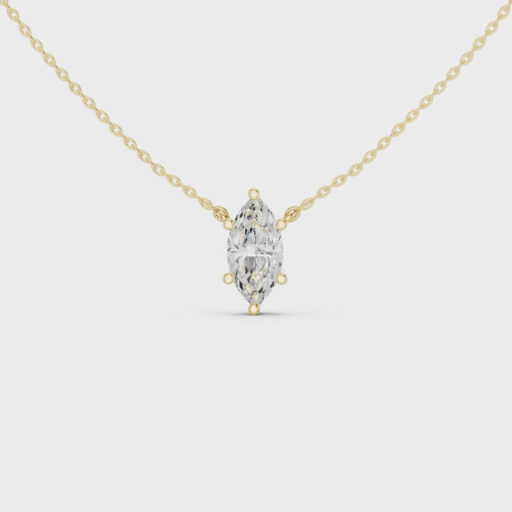 Marquise Cut Diamond Solitaire Pendant - P1134MQ