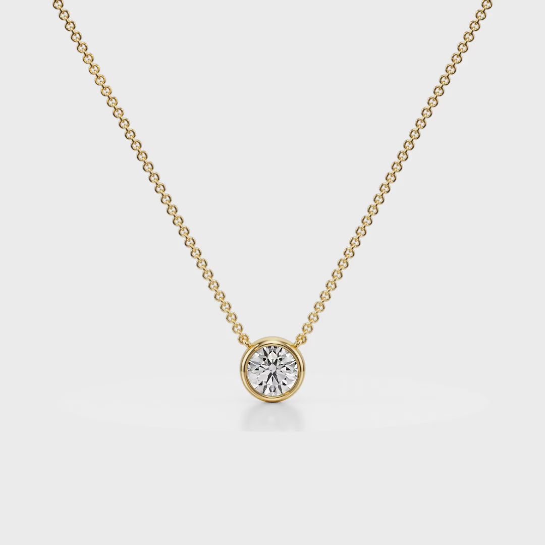 Sparkle Bezel Diamond Pendant 18K Yellow Gold