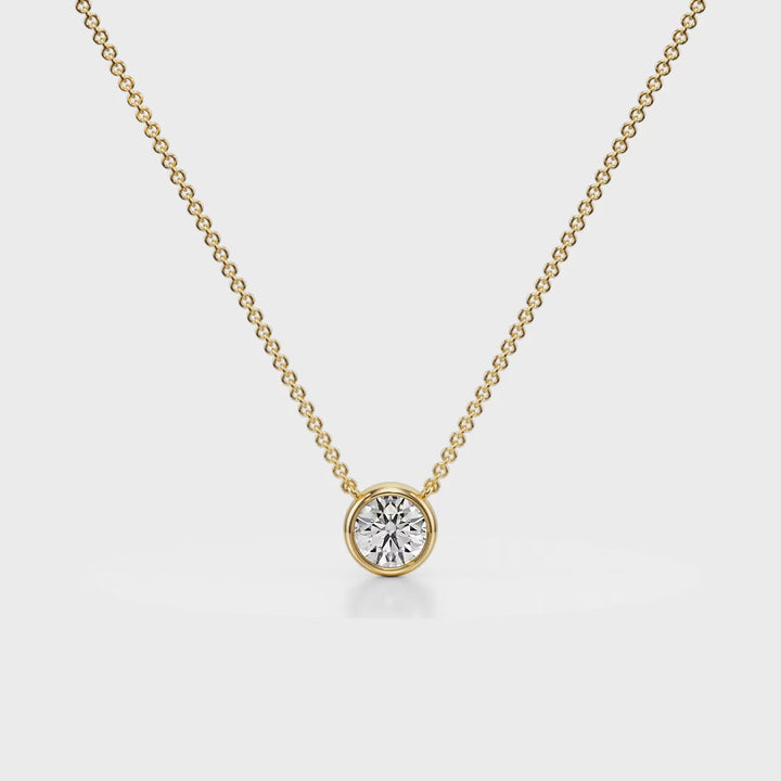 Sparkle Bezel Diamond Pendant 18K Yellow Gold
