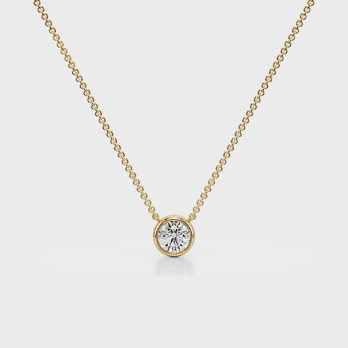 Sparkle Bezel Diamond Pendant 18K Yellow Gold